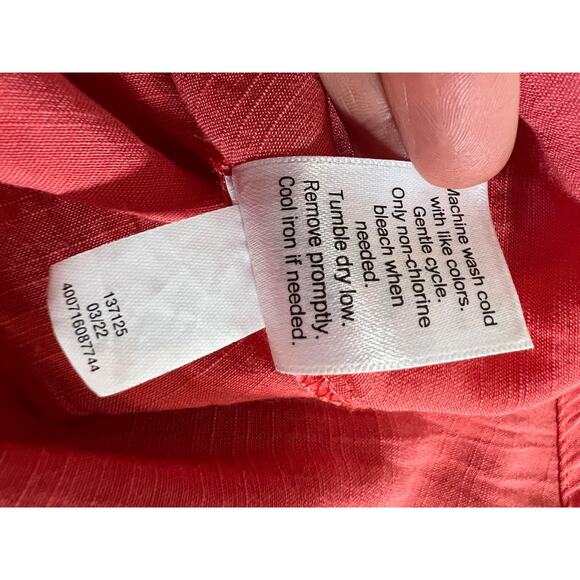 SOLD Nine West Twist Front High Low Midi Dress Pink Red A-Line Cutout Beachy XL - Picture 9 of 11